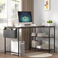 Levede L Shaped 120cm Browm Computer Desk Home Office Laptop Modern in Brown