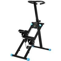 Centra Upgraded Vertical Stair Climber Foldable Stair Stepper Workout Machine in Black