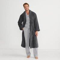 Lands' End Men's Turkish Terry Bath Robe in Charcoal | Size: Medium