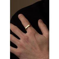 Outrage London Men's 18K Gold Personalised Thin Signet Ring | Size: 8
