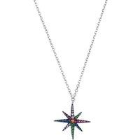 Spero London Women's Sterling Silver Rainbow Starburst Necklace