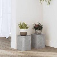 Berkfield Home Plant Stands 2 pcs Concrete Grey 15x15x20 cm Engineered Wood | Size: 15 x 15 x 20 cm