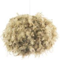 Happy Homewares Modern & Unique Large Olive Green Feather Decorated Pendant Shade | Size: 16 inches