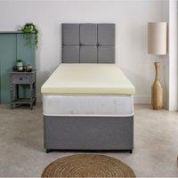 The Foam People Memory Foam Mattress Topper 1 Inch Deep Pressure-Relieving Comfort in White | Size: EU Double