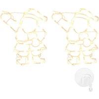 Berkfield Home Christmas Lights Santa Silhouette 2 pcs 35 LEDs Warm White