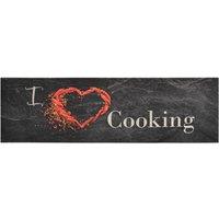 Berkfield Home Kitchen Rug Washable Cooking Black 45x150 cm Velvet
