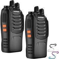 VOGREX 2x Baofeng BF-88E 400-470MHz Walkie Talkies with Earpiece in Black
