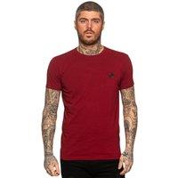 Enzo Men's Slim Fit Stretch T-Shirt in Burgundy | Size: Medium