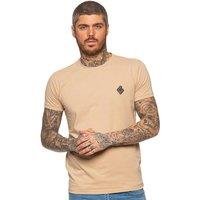 Enzo Men's Slim Fit Stretch T-Shirt in Stone | Size: XL