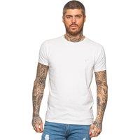 Enzo Men's Slim Fit Stretch T-Shirt in White | Size: Large