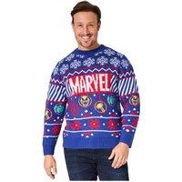 Marvel Men's Mens Christmas Jumper in Purple | Size: XL