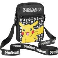 Pokemon Men's Shoulder Bag Crossbody Adjustable Strap Pikachu Small Travel in Black