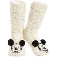 Disney Men's Mickey Mouse Fluffy Socks in Ivory