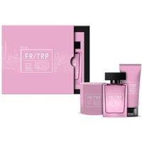 Firetrap Women's Her Eau de Toilette Spray 50ml Body Wash 100ml, Scented Candle 160g in White