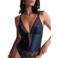 Aubade Women's Satin Memories Bodysuit in Blue | Size: 14