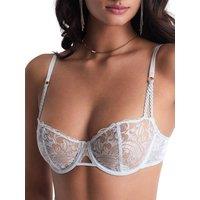 Aubade Women's Satin Memories Half Cup Bra in Blue | Size: 32D