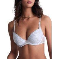 Aubade Women's Satin Memories Moulded Push-Up Bra in Blue | Size: 38C