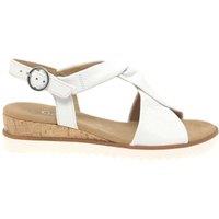Gabor Women's 'Rich' Low Heeled Sandals in White | Size: 7