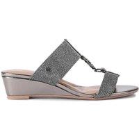 Carvela Women's 'Arletta Mid Wedge' Fabric Sandals in Grey | Size: 5