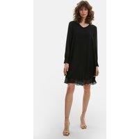 James Lakeland Women's Long Sleeve Navy Wave Hem Dress in Black | Size: 16