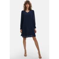 James Lakeland Women's Long Sleeve Navy Wave Hem Dress | Size: 20