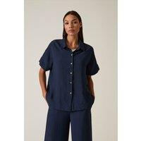 James Lakeland Women's Button-down Navy Top | Size: 10