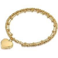 LOVELOX Lockets Women's Rope Chain Heart Locket Bracelet in Gold