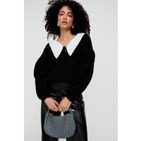 Lily and Lionel Women's Suzzanna Embroidered Collar Cardigan In Black | Size: 12