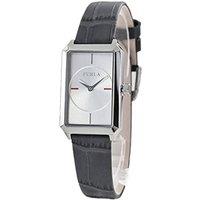 Furla Women's Diana Silver Dial Calfskin Leather Watch in Dark Grey