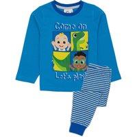 Cocomelon Boy's Long Sleeve Long Leg Pyjama Set | Blue | Official Merch | Size: 4-5 Years