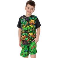 Teenage Mutant Ninja Turtles Boy's Short Sleeve Short Leg Pyjama Set | Green | Official Merch | Size: 4-5 Years