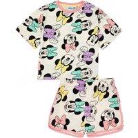 Disney Girl's Short Sleeve Short Leg Pyjama Set | White | Official Merch | Size: 4-5 Years