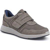 Pavers Men's Wide Fit Touch Fastening Trainers in Grey | Size: 8