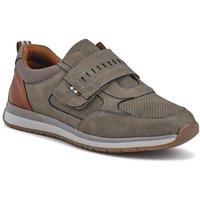 Pavers Men's Wide Fit Touch Fasten Trainers in Khaki | Size: 10