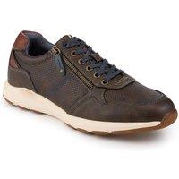 Pavers Men's Casual Zip & Lace Faux Leather Trainers in Khaki | Size: 9
