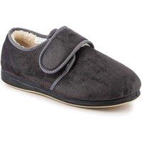 Easyfit Men's Extra-Wide Faux-Fur-Lined Slippers in Grey | Size: 10