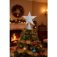 Wrought Iron Christmas Tree Top Star Shaped Decoration in Silver | Size: Small