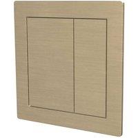 Nes Home Brushed Brass Square Button WC Flush Plate in Metallics