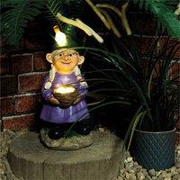 St Helens Female Gnome with Egg Basket in Purple
