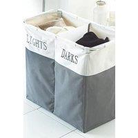 HomeSpace Direct Lights & Darks Laundry Hamper Storage Foldable in Grey