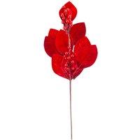 VFM e-Store Christmas Red Leaf Berry Stem Christmas Decoration X 1 67cm Red