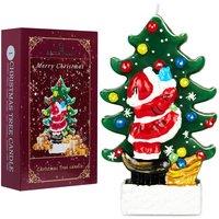 Deco Express Christmas Candle Santa & Christmas Tree Xmas Home Dcor in Green