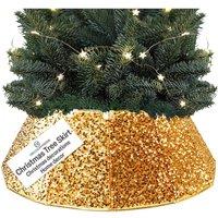 Deco Express Christmas Tree Skirt Sequins Gold Xmas Dcor Decoration