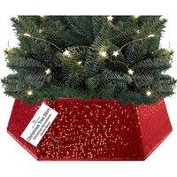 Deco Express Christmas Tree Skirt Red Xmas Dcor Decoration
