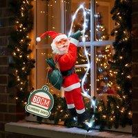 Globrite LED Climbing Santa Indoor Outdoor Decoration in Red | Size: 170 cm x 60 cm