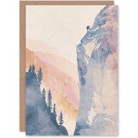 Artery8 El Capitan Yosemite Rock Climber Soft Watercolour Birthday Art Card
