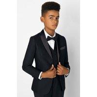Roco Boy's Modern Fit Tux - 3 Piece Black Tuxedo Prom Suit | Size: 1 Year