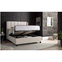 Bedmaster Aurora Velvet Ottoman Bed in Light Stone | Size: Double