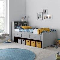 Bedmaster Veera Guest Bed With Drawers No Trundle in Grey | Size: Single