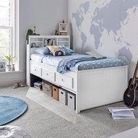 Bedmaster Veera Guest Bed With Drawers No Trundle in White | Size: Single